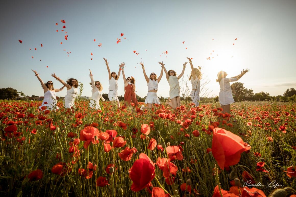 photographe montpellier evjf mariage coquelicot champs beziers arles