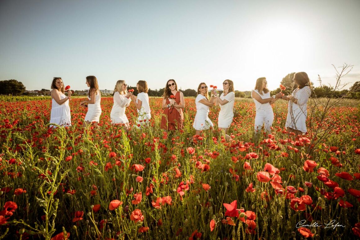 photographe montpellier evjf mariage coquelicot champs beziers arles