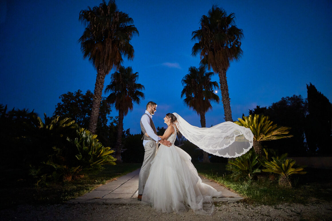 photographe montpellier mariage robe voile heure bleue